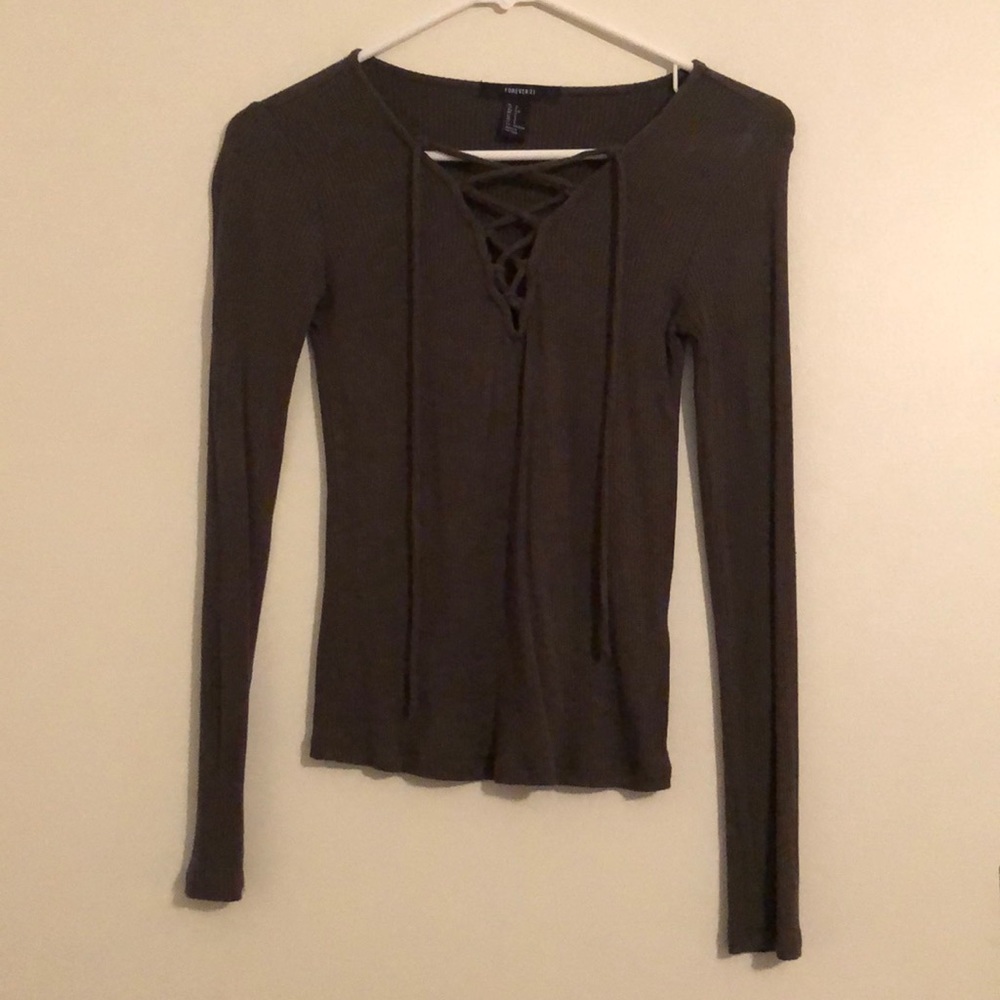 Forever 21 Lace Up Long Sleeve